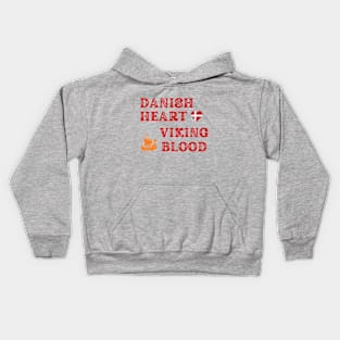 Danish Heart Viking Blood. Gift ideas for historical enthusiasts. Kids Hoodie